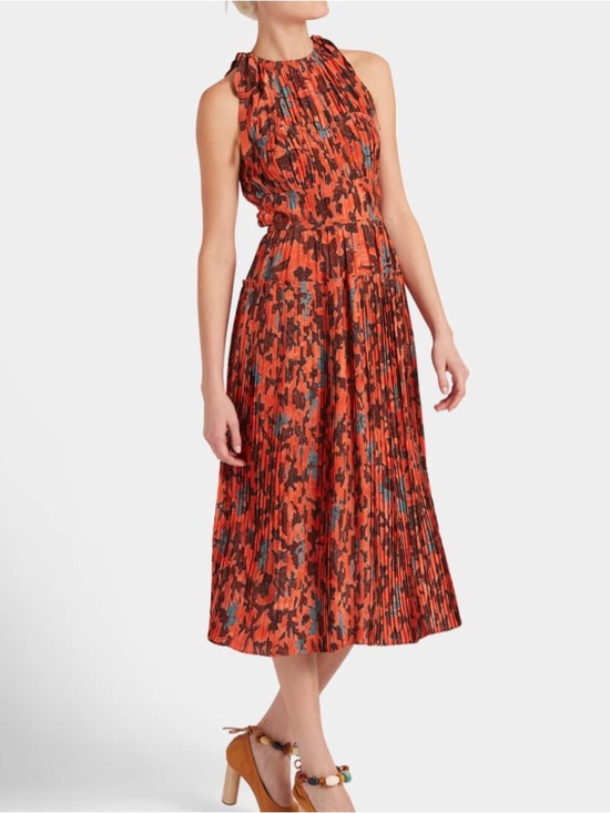 Ulla Johnson Dresses & Skirts - ULLA JOHNSON Amalthea Pleated High-Neck Midi Dress Size 8